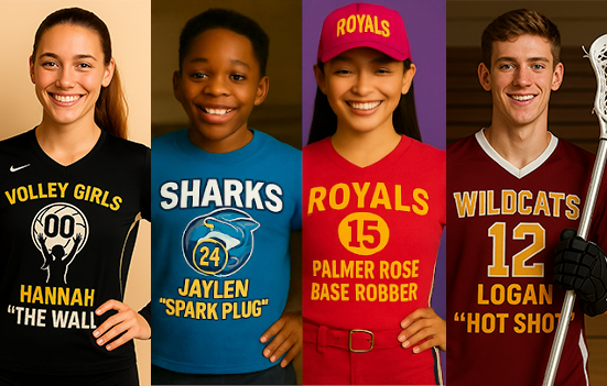 Youth Athletes - Hannah The Wall, Jaylen Spark Plug, Palmer Rose Gage Robber, Emily The Hammer